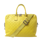 Louis Vuitton Porte-Documents Jour yellow Damier Infini leather bag with rolled handles, double zip closure and detachable logo shoulder strap.