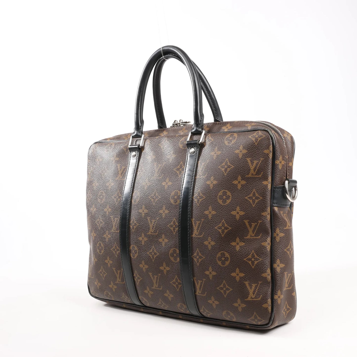 Louis Vuitton Porte Document Voyages PM Monogram Macassar Handbag in Brown M52005