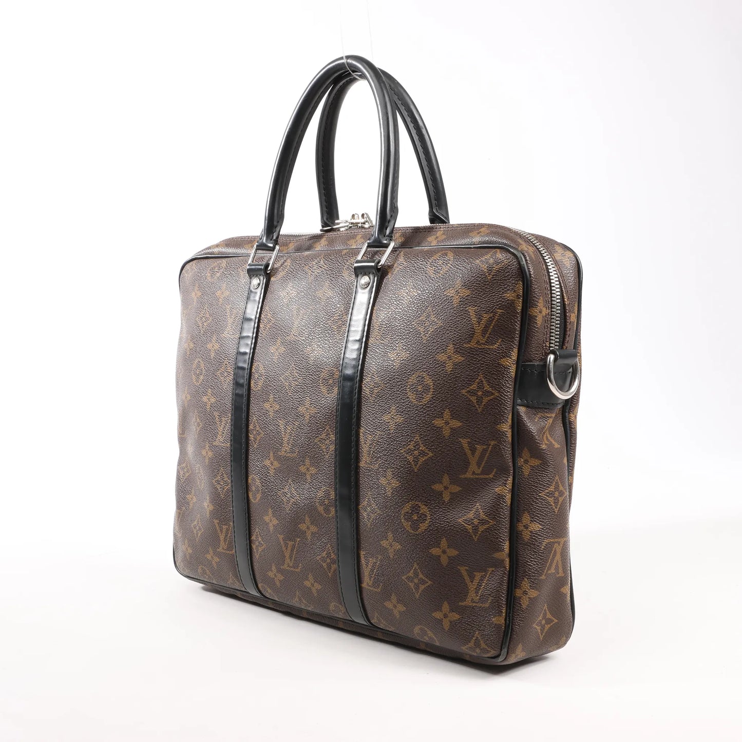 Louis Vuitton Porte Document Voyages PM Monogram Macassar Handbag in Brown M52005