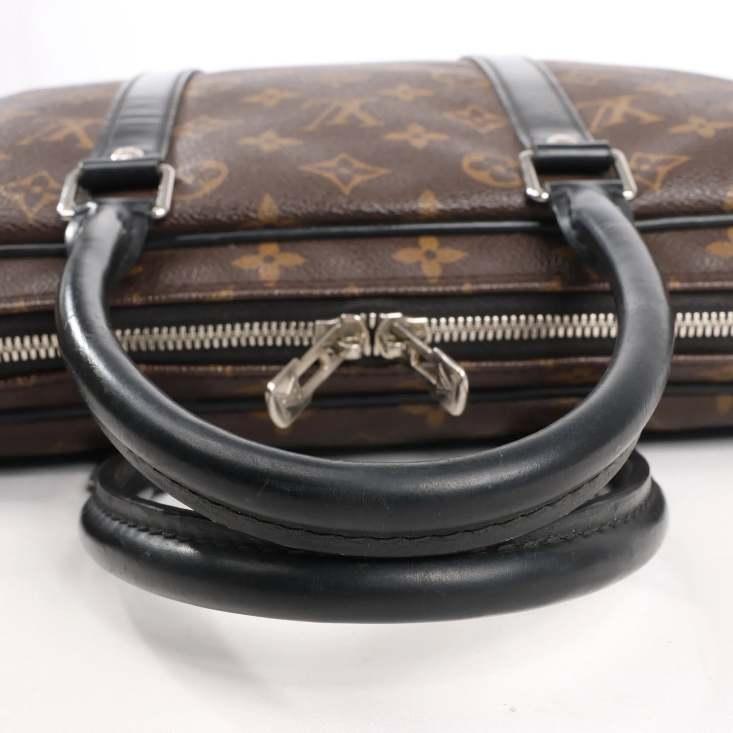 Louis Vuitton Porte Document Voyages PM Monogram Macassar Handbag in Brown M52005