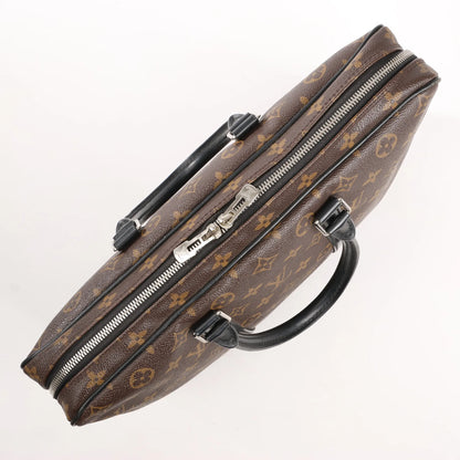 Louis Vuitton Porte Document Voyages PM Monogram Macassar Handbag in Brown M52005