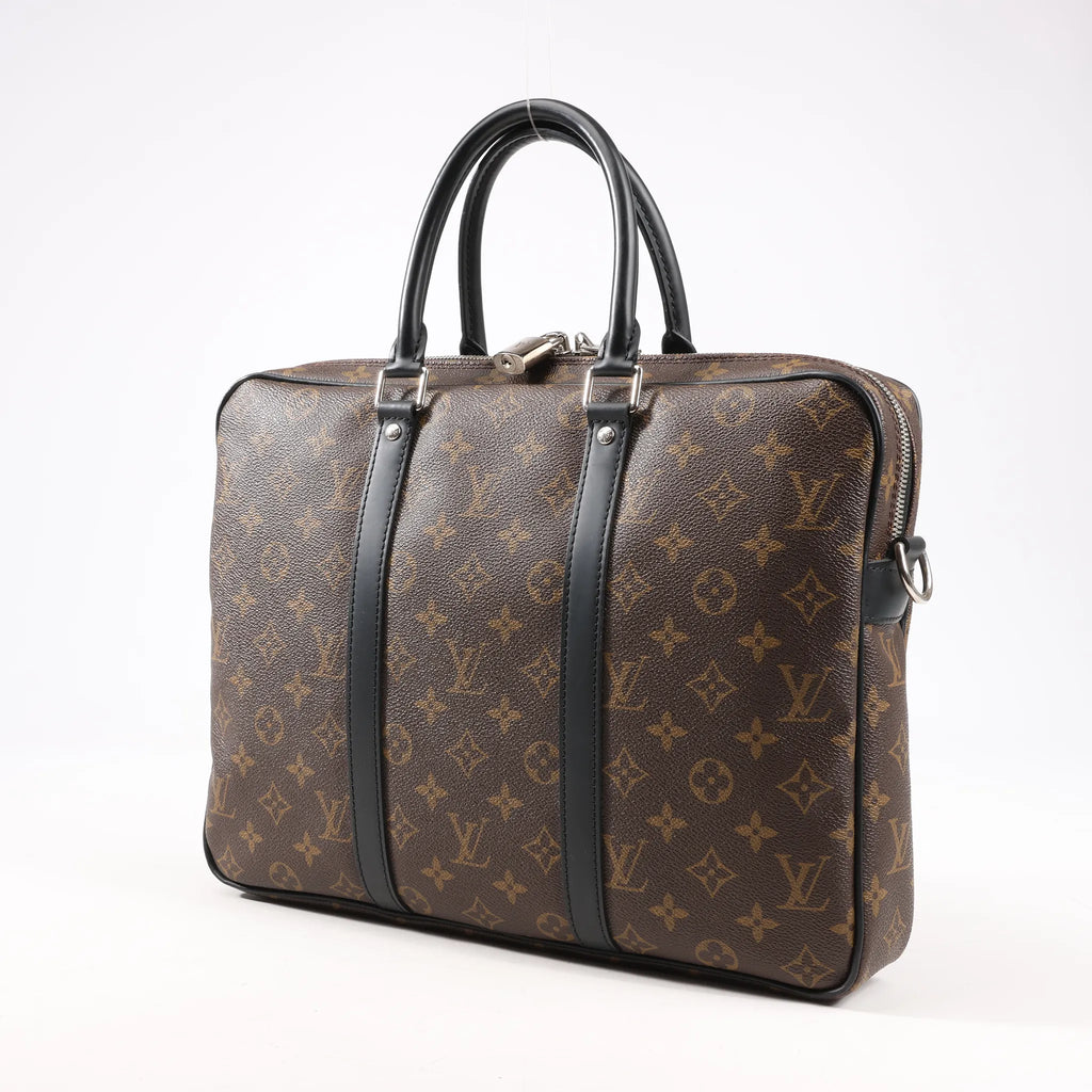 Louis Vuitton Damier Ebene Porte Documents Voyages PM Handbag in Brown M52005