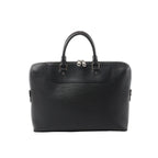 Black Louis Vuitton Epi leather briefcase with top handles, double-zip closure, and embossed Louis Vuitton Paris logo on the front panel.