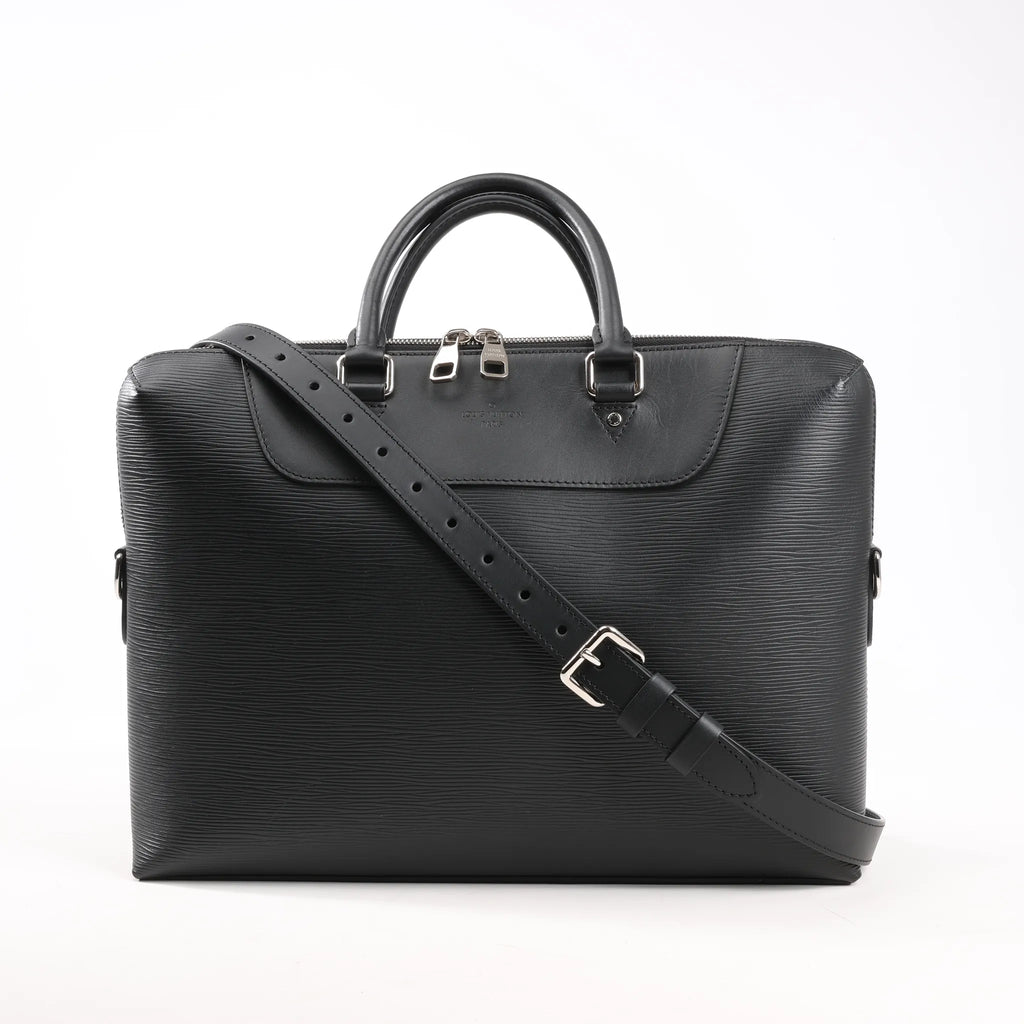 Louis Vuitton Epi Leather Porte Documents Jules Handbag in Black M50163