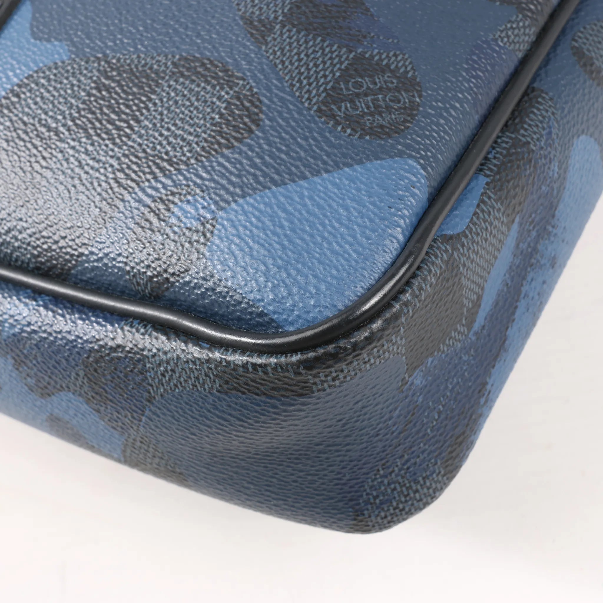 Louis Vuitton Cobalt Camouflage Porte Documents Voyages PM Handbag in Navy Blue x Black N41507