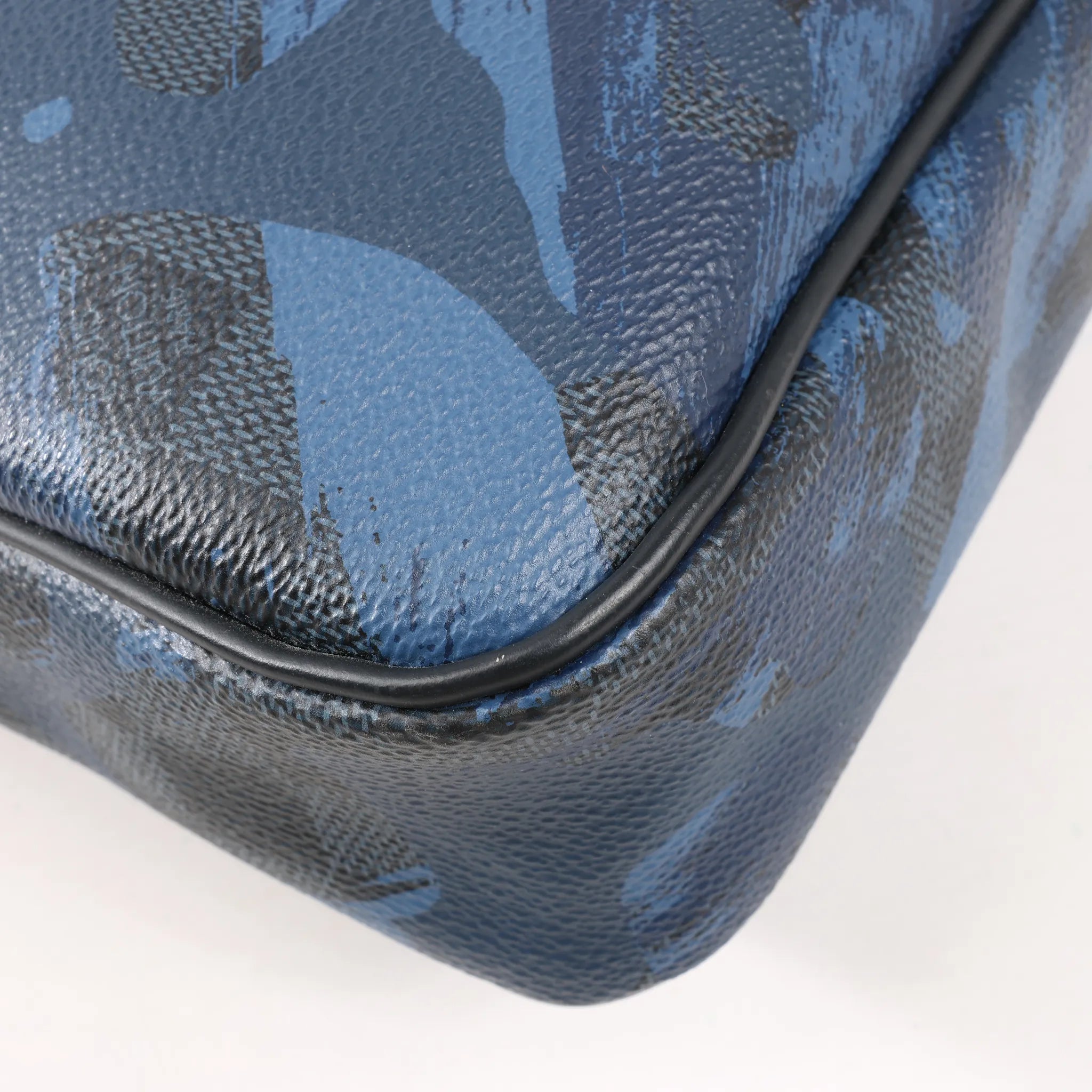 Louis Vuitton Cobalt Camouflage Porte Documents Voyages PM Handbag in Navy Blue x Black N41507
