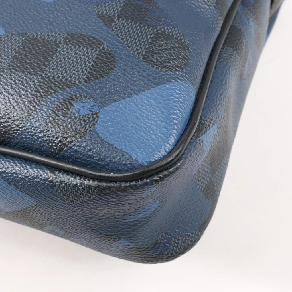 Louis Vuitton Cobalt Camouflage Porte Documents Voyages PM Handbag in Navy Blue x Black N41507