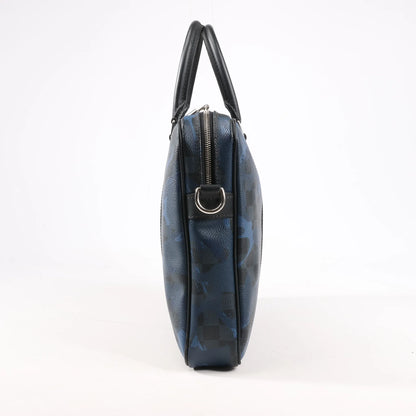 Louis Vuitton Cobalt Camouflage Porte Documents Voyages PM Handtasche in Marineblau x Schwarz N41507