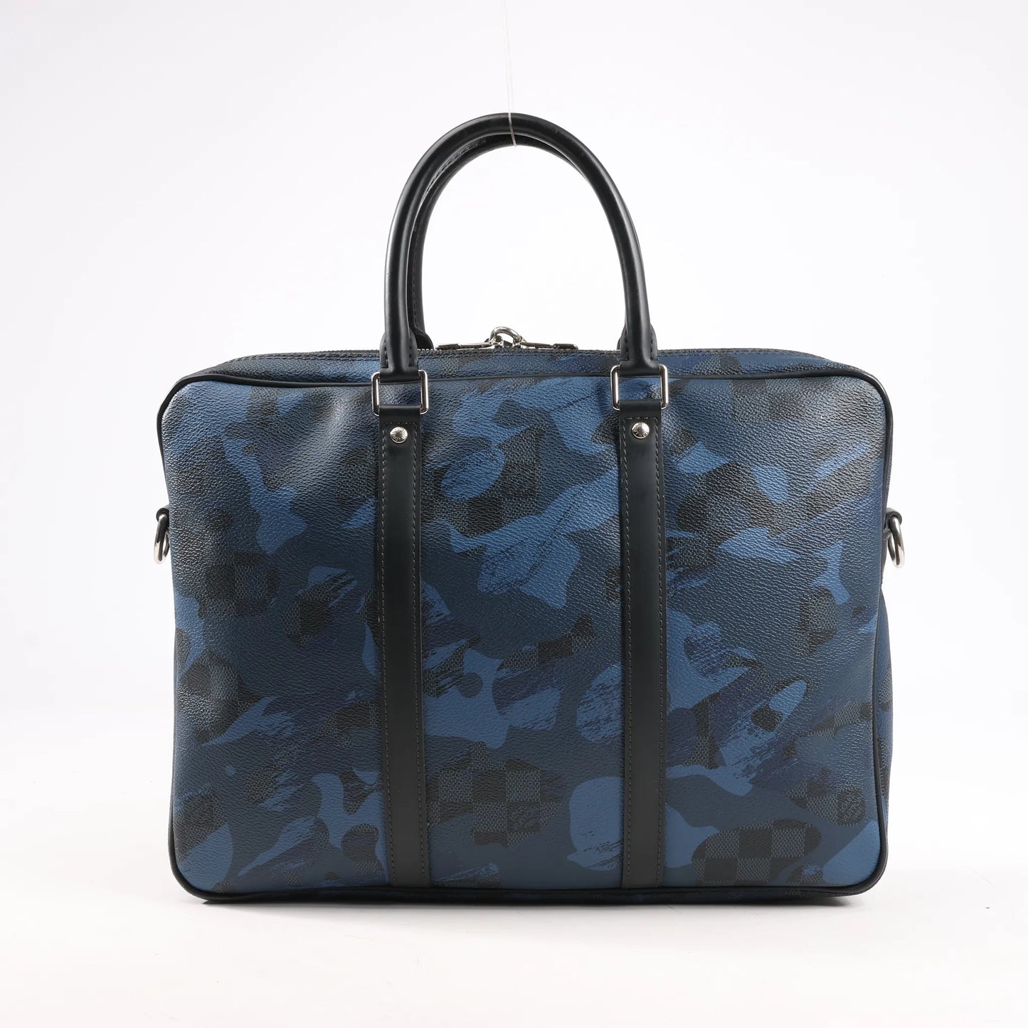 Louis Vuitton Cobalt Camouflage Porte Documents Voyages PM Handtasche in Marineblau x Schwarz N41507