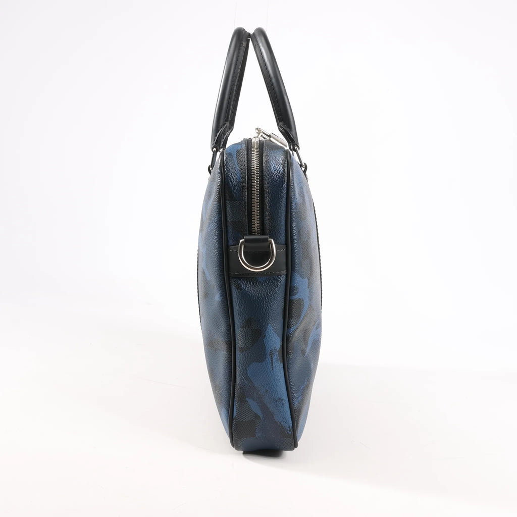 Louis Vuitton Cobalt Camouflage Porte Documents Voyages PM Handbag in Navy Blue x Black N41507
