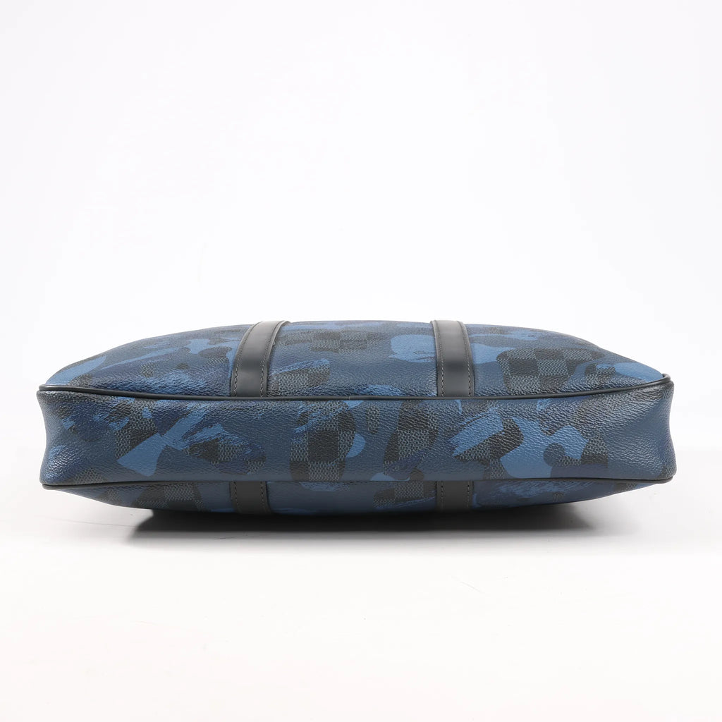 Louis Vuitton Cobalt Camouflage Porte Documents Voyages PM Handbag in Navy Blue x Black N41507