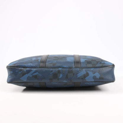 Louis Vuitton Cobalt Camouflage Porte Documents Voyages PM Handtasche in Marineblau x Schwarz N41507