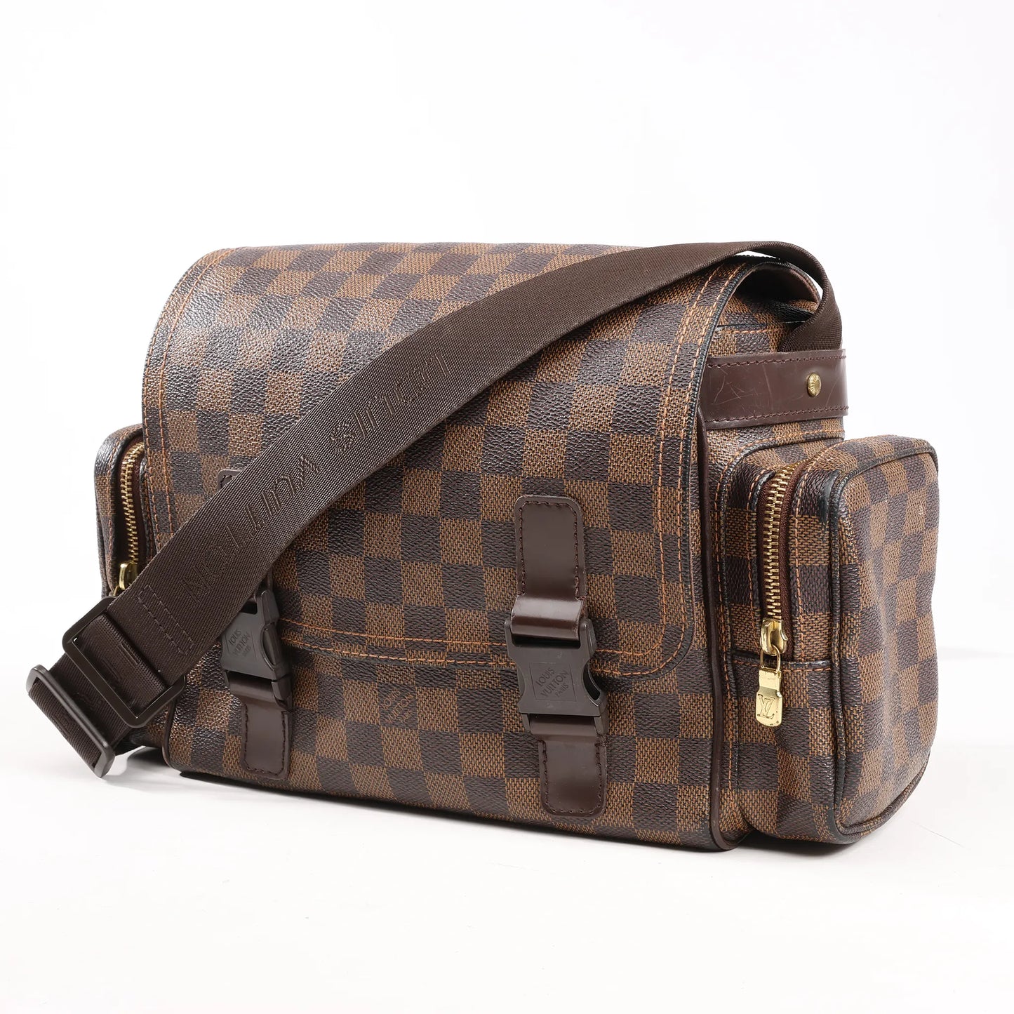 Louis Vuitton Damier Ebene Reporter Melville Crossbody Bag in Brown N51126