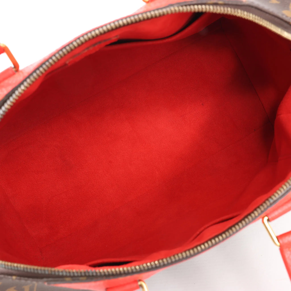 Louis Vuitton Retiro PM Monogram Canvas Handbag in Brown x Red M50057