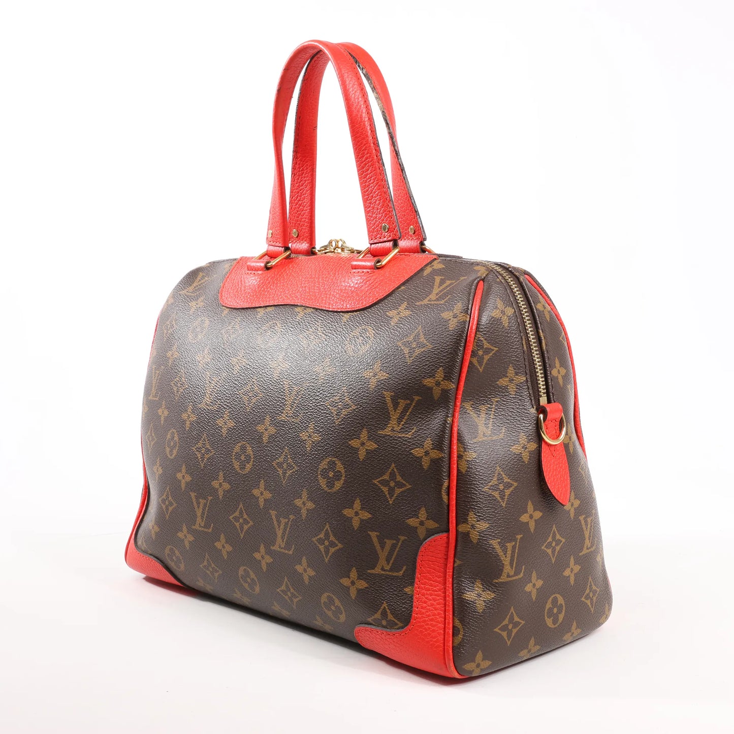 Louis Vuitton Retiro PM Monogram Canvas Handtasche in Braun x Rot M50057