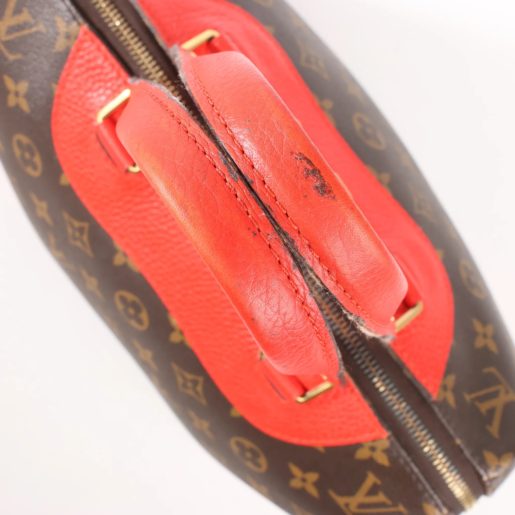 Louis Vuitton Retiro PM Monogram Canvas Handbag in Brown x Red M50057