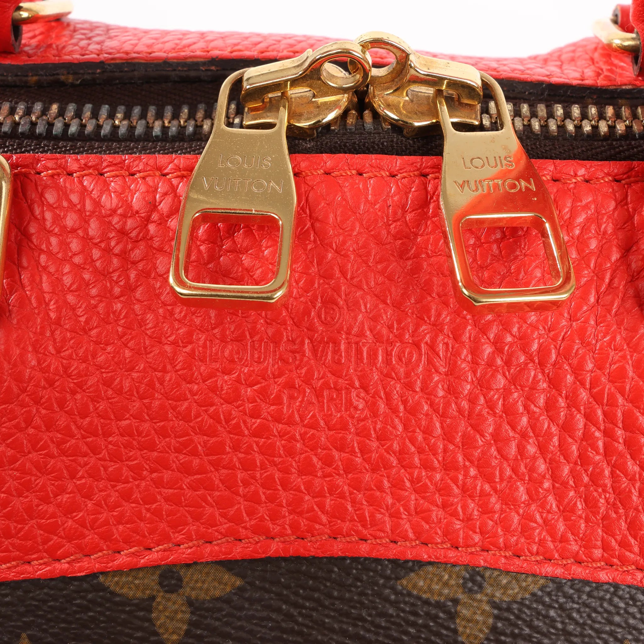 Louis Vuitton Retiro PM Monogram Canvas Handbag in Brown x Red M50057