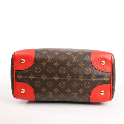 Louis Vuitton Retiro PM Monogram Canvas Handtasche in Braun x Rot M50057