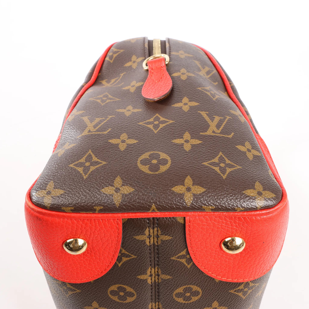 Louis Vuitton Retiro PM Monogram Canvas Handbag in Brown x Red M50057