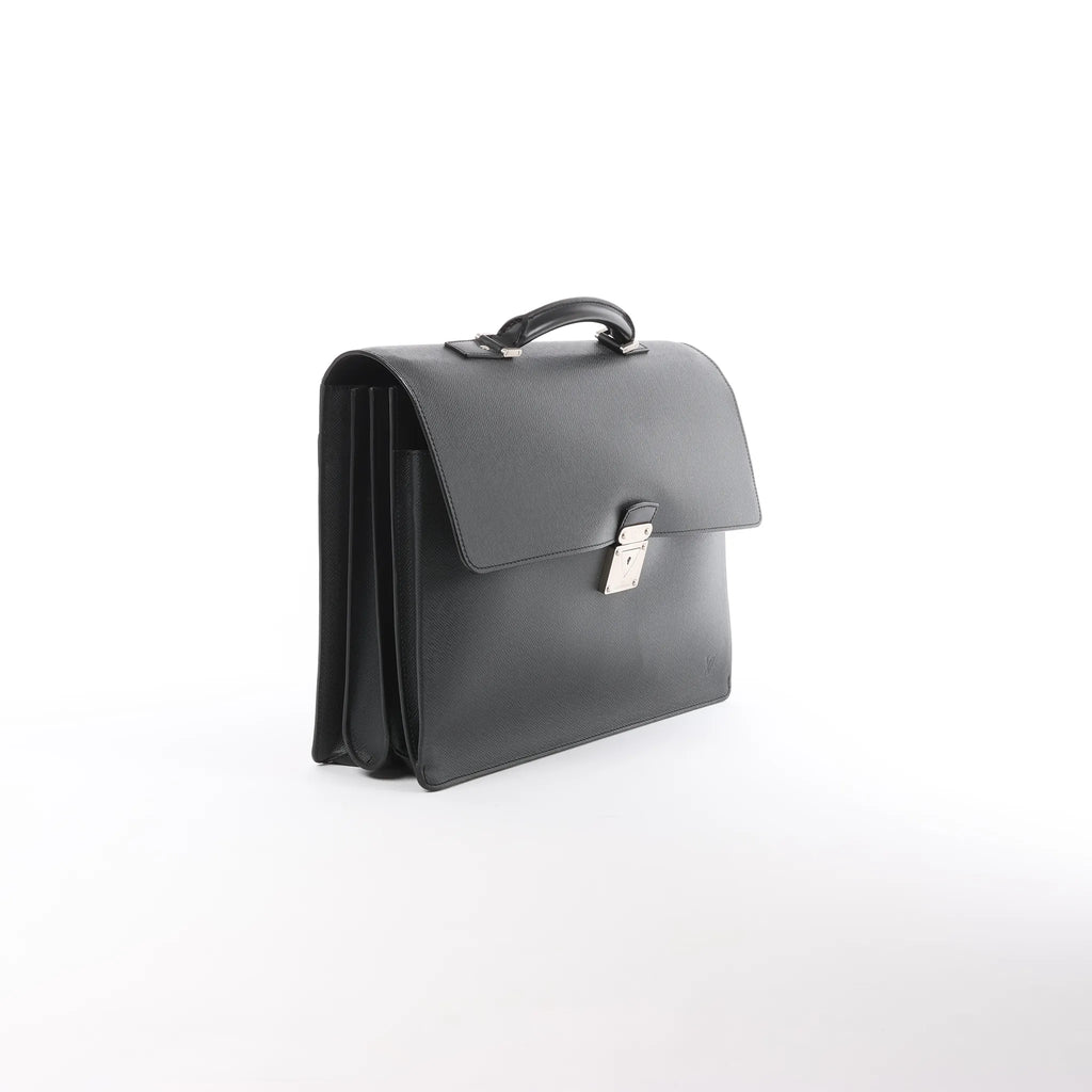 Louis Vuitton Robusto Taige Leather Briefcase in Black