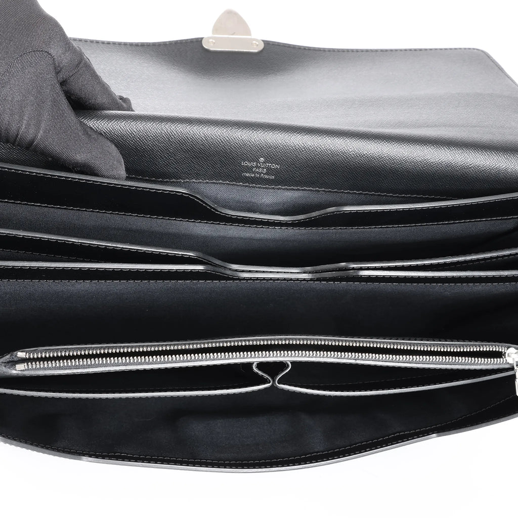 Louis Vuitton Robusto Taige Leather Briefcase in Black