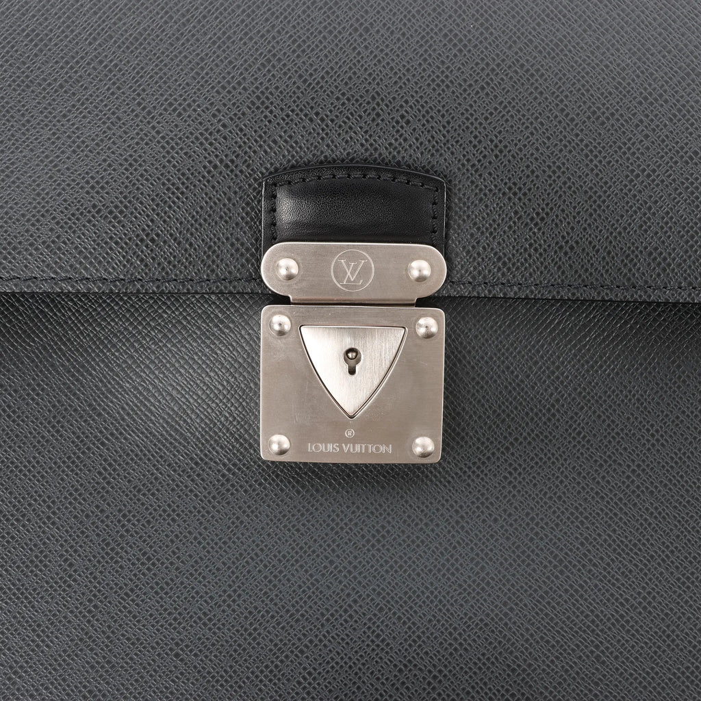 Louis Vuitton Robusto Taige Leather Briefcase in Black