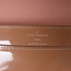 Louis Vuitton Louise Rose Velours Monogram Vernis Chain Clutch in Beige