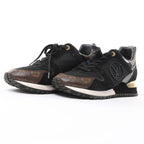 Louis Vuitton Runaway line 21 years Mesh x Leather Sneakers in Black GO0281, Size 39