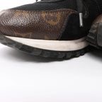 Louis Vuitton Runaway line 21 years Mesh x Leather Sneakers in Black GO0281, Size 39