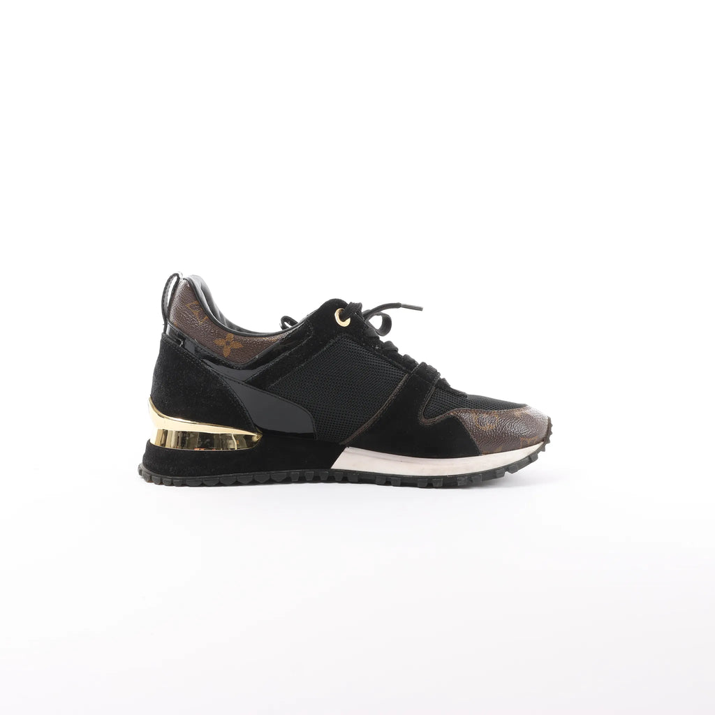 Louis Vuitton Runaway line 21 years Mesh x Leather Sneakers in Black GO0281, Size 39