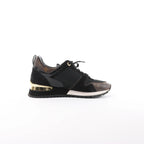 Louis Vuitton Runaway line 21 years Mesh x Leather Sneakers in Black GO0281, Size 39