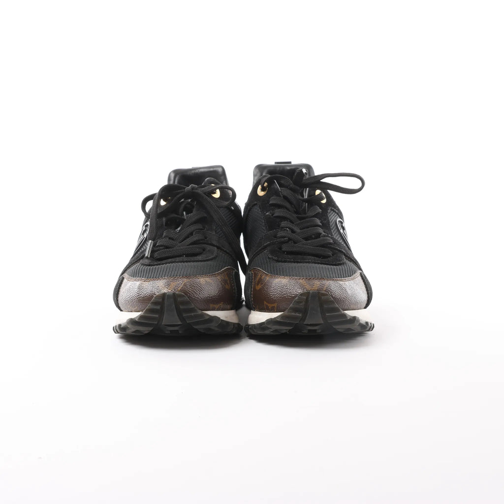 Louis Vuitton Runaway line 21 years Mesh x Leather Sneakers in Black GO0281, Size 39
