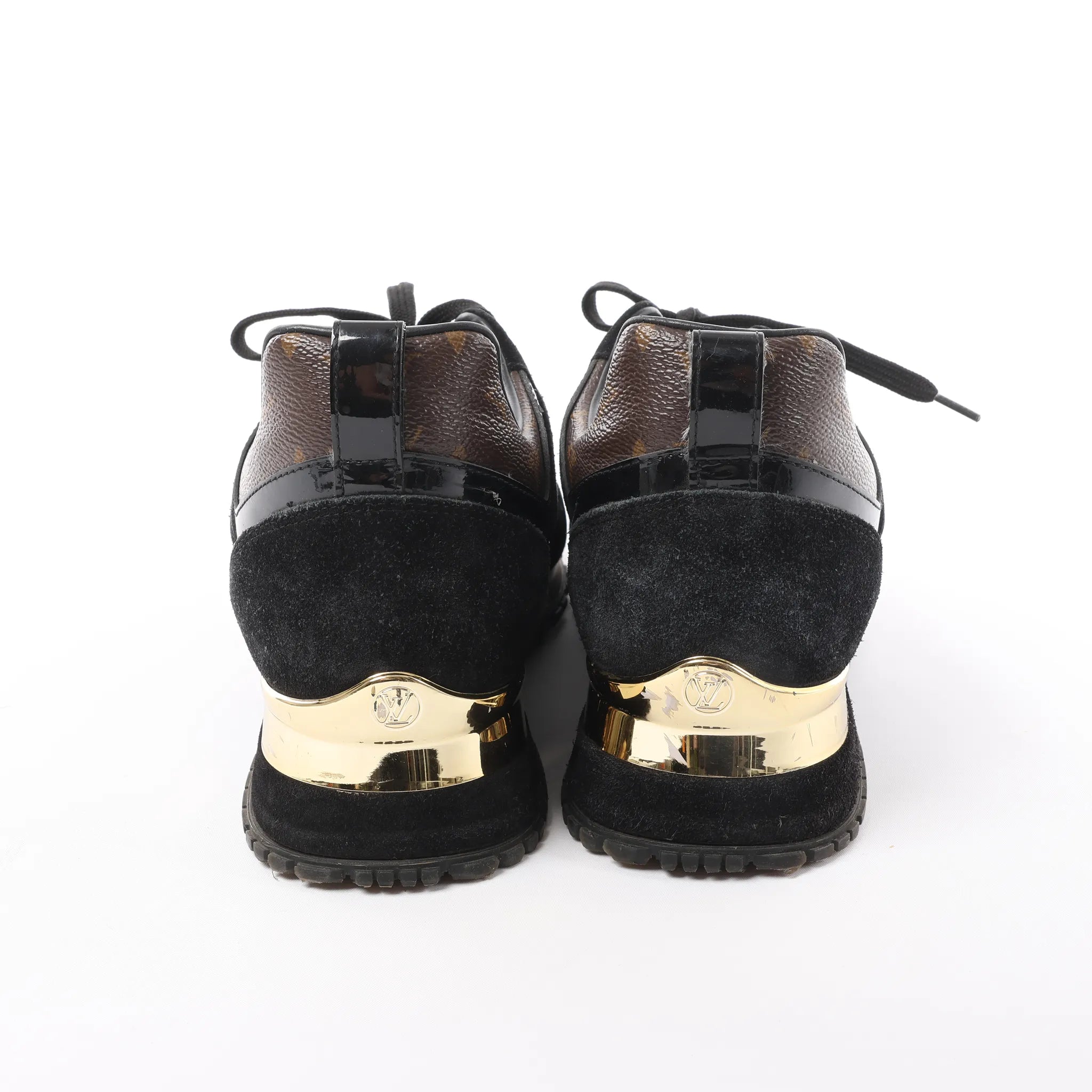 Louis Vuitton Runaway line 21 years Mesh x Leather Sneakers in Black GO0281, Size 39