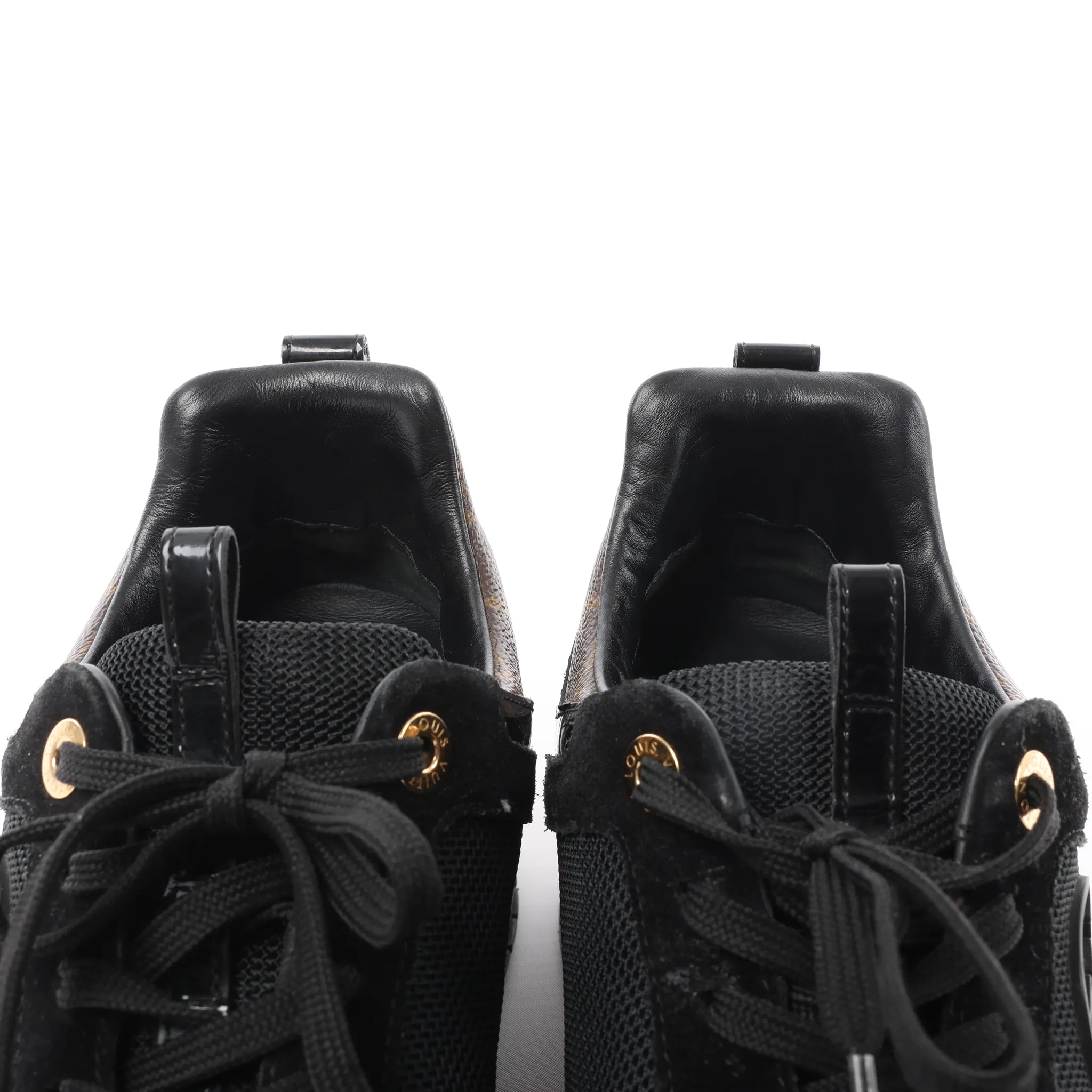 Louis Vuitton Runaway line 21 years Mesh x Leather Sneakers in Black GO0281, Size 39
