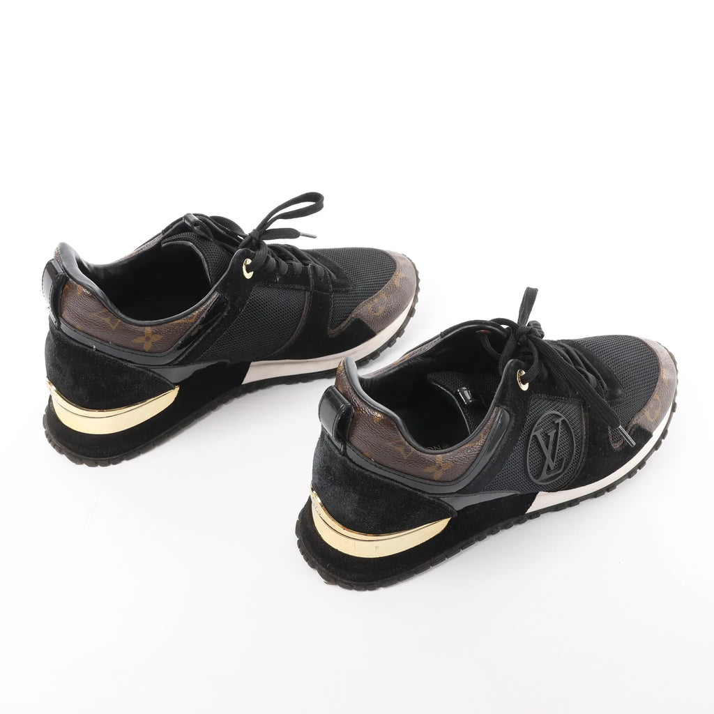 Louis Vuitton Runaway line 21 years Mesh x Leather Sneakers in Black GO0281, Size 39