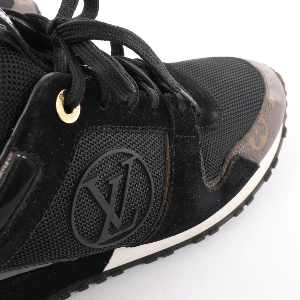 Louis Vuitton Runaway line 21 years Mesh x Leather Sneakers in Black GO0281, Size 39