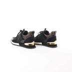 Louis Vuitton Runaway line 22 years Mesh x Leather Sneakers in Black BM0252, Size 36.5 EU