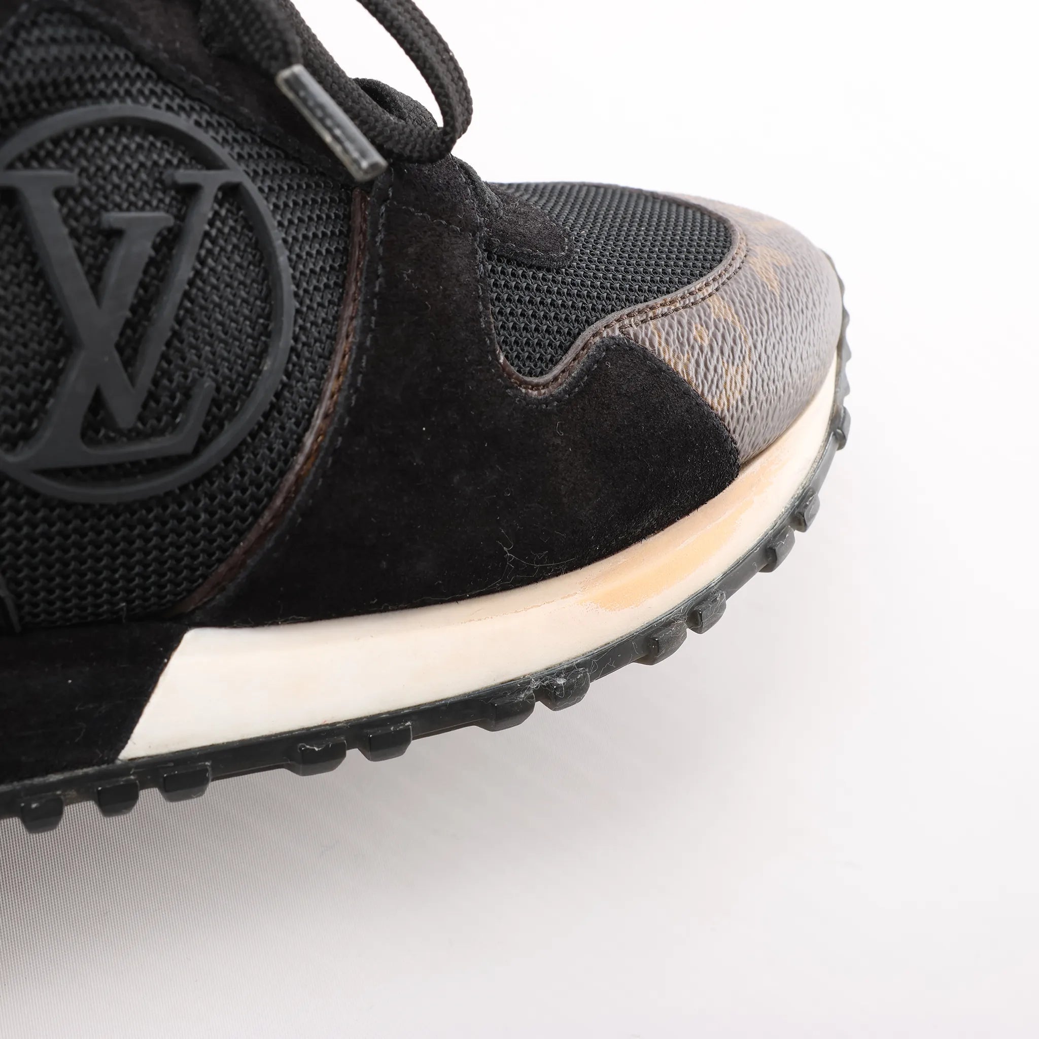 Louis Vuitton Runaway line 22 years Mesh x Leather Sneakers in Black BM0252, Size 36.5 EU