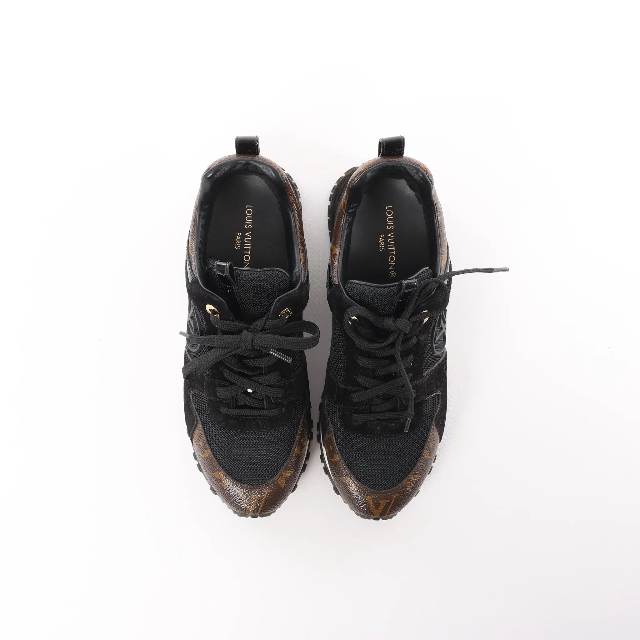 Louis Vuitton Runaway line 22 years Mesh x Leather Sneakers in Black BM0252, Size 36.5 EU