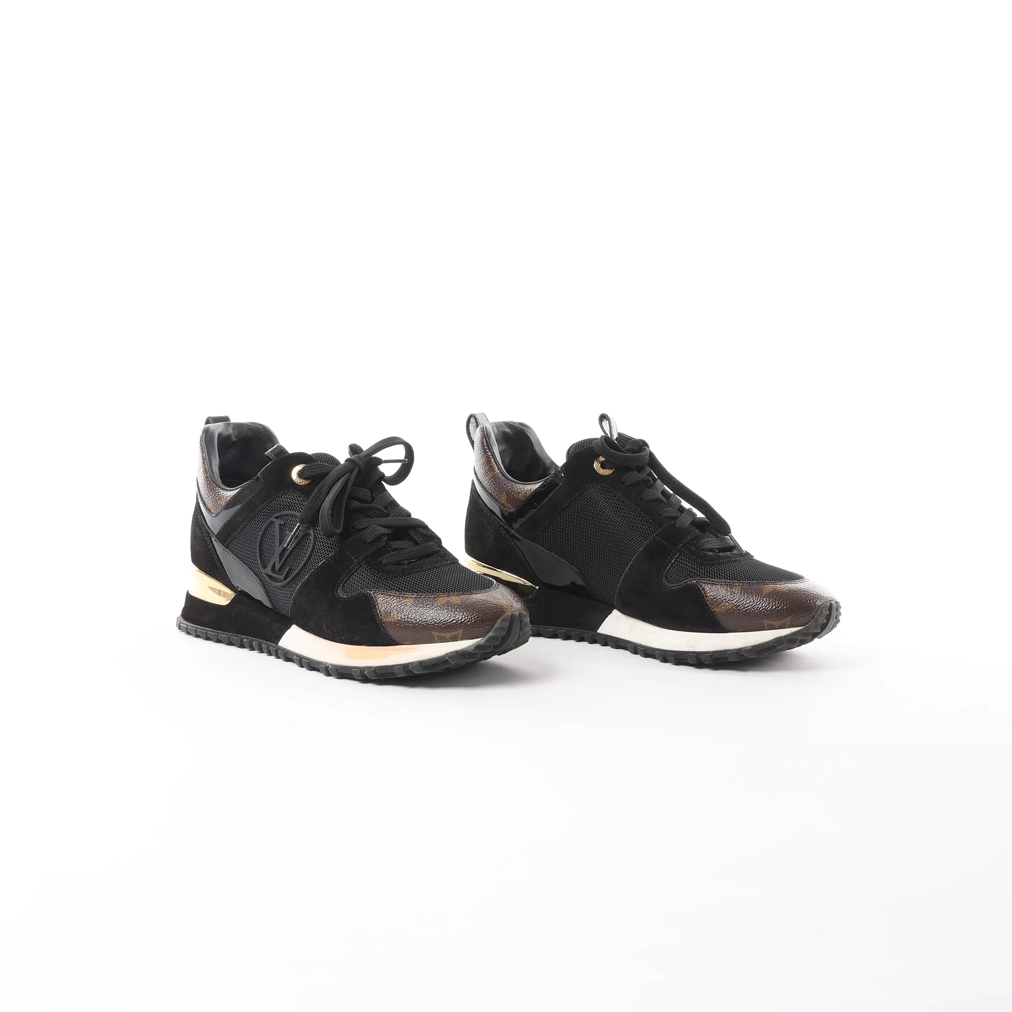 Louis Vuitton Runaway line 22 years Mesh x Leather Sneakers in Black BM0252, Size 36.5 EU