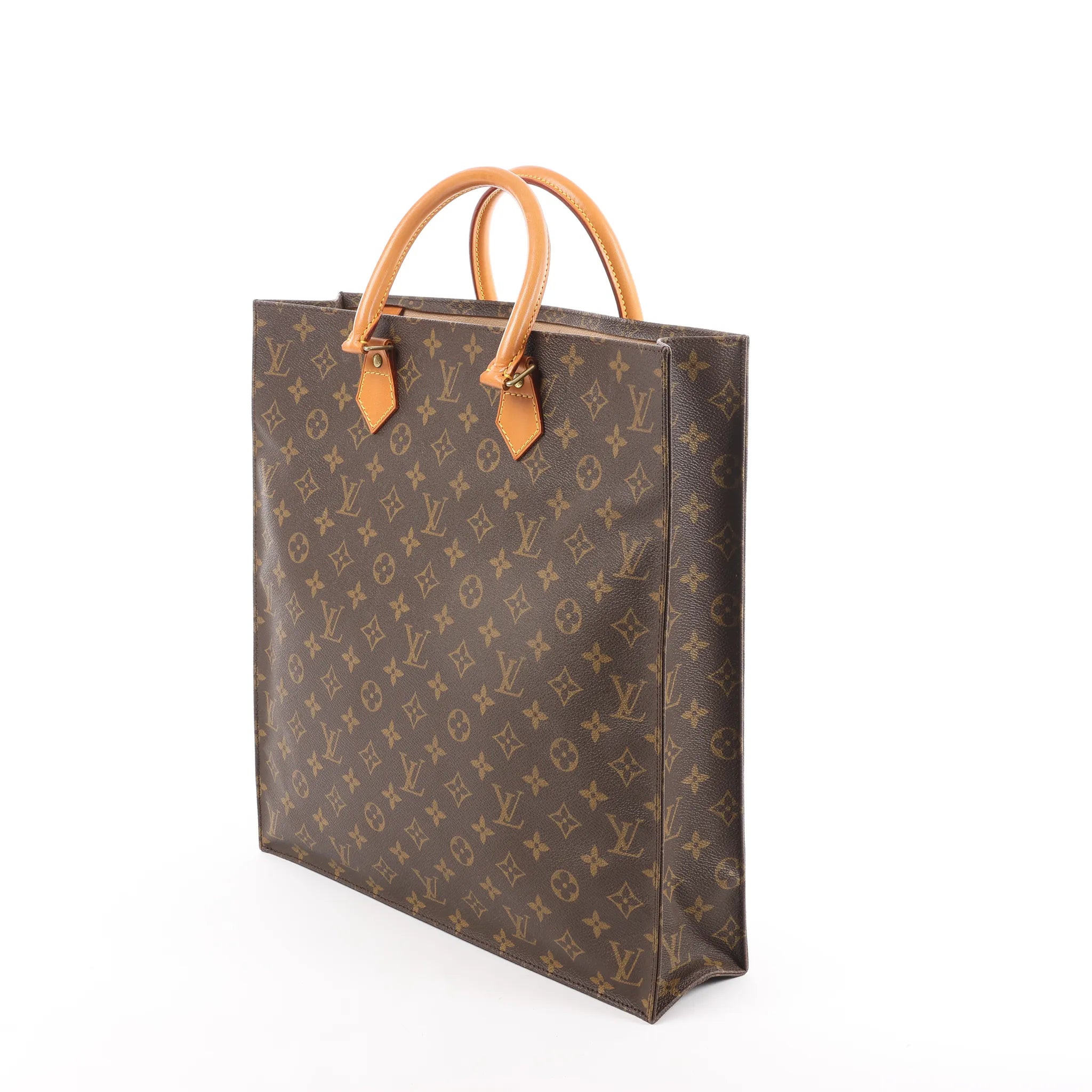 Louis Vuitton Sac Plat Monogram Canvas Handbag in Brown M51140