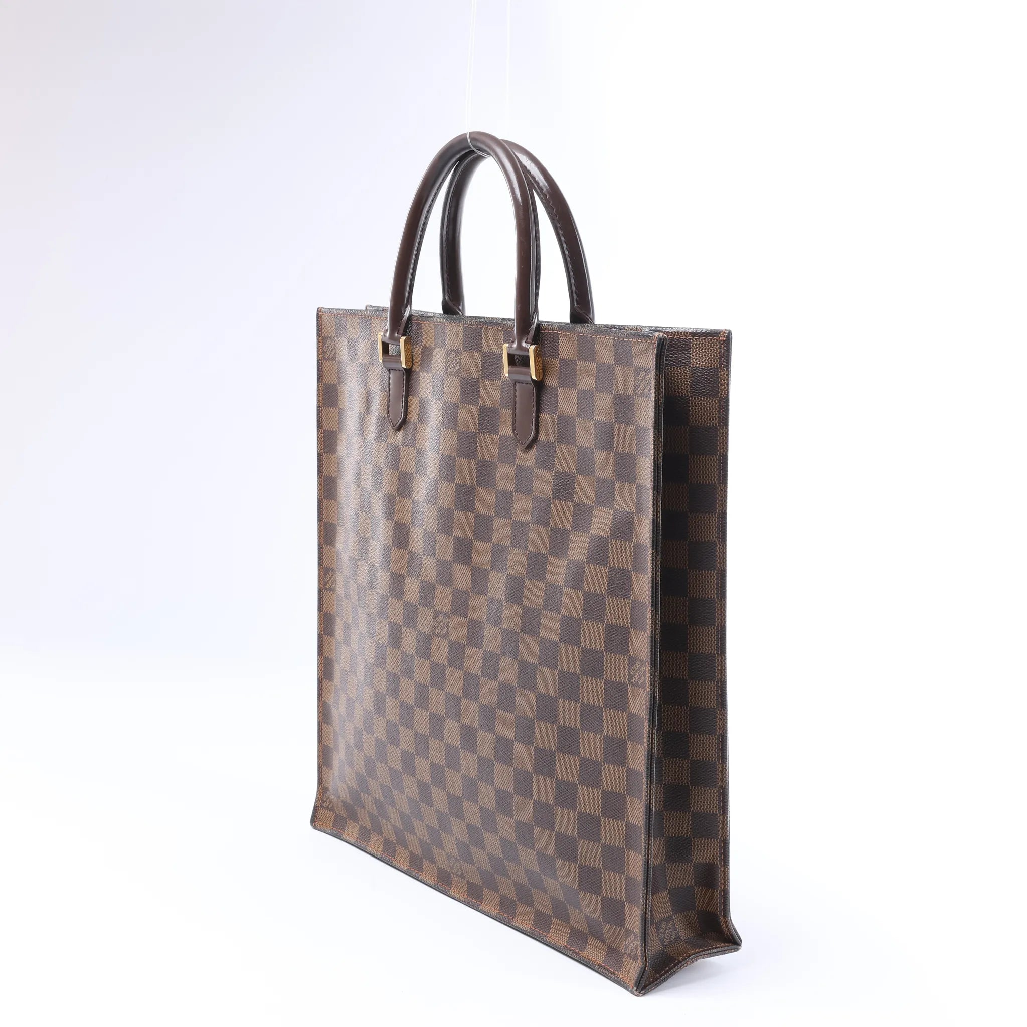 Louis Vuitton Sac Plat Damier Ebene Handbag in Brown N51140