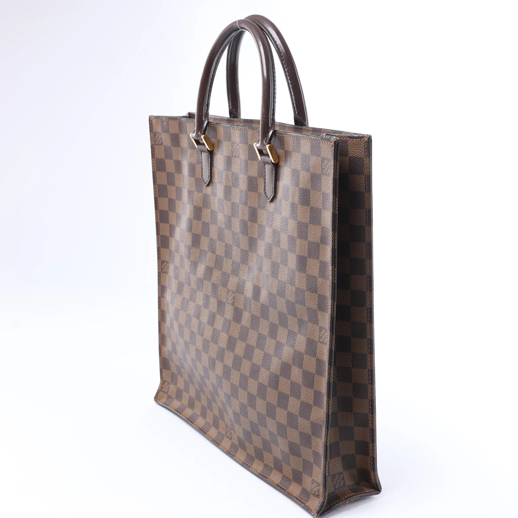 Louis Vuitton Sac Plat Damier Ebene Handbag in Brown N51140