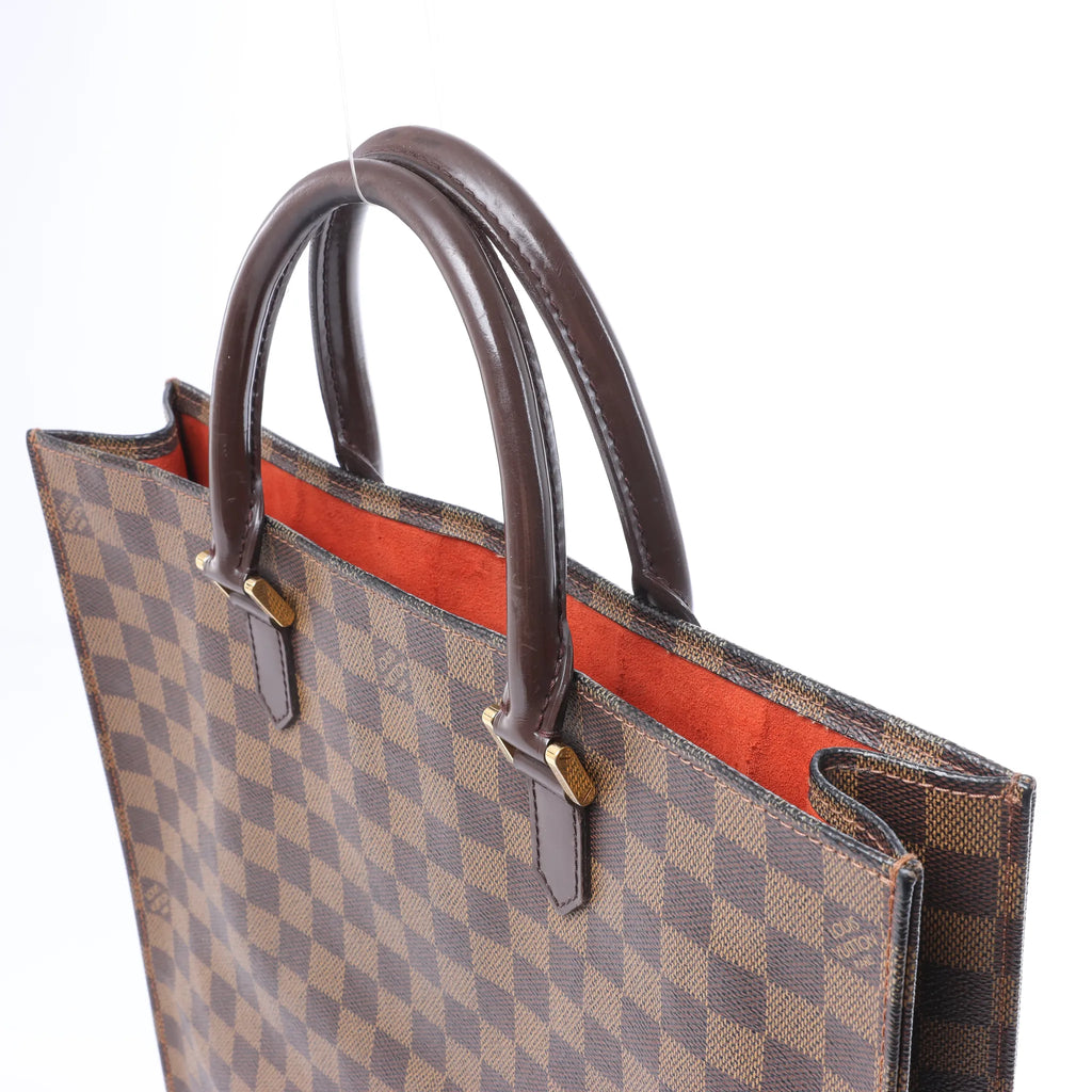 Louis Vuitton Sac Plat Damier Ebene Handbag in Brown N51140