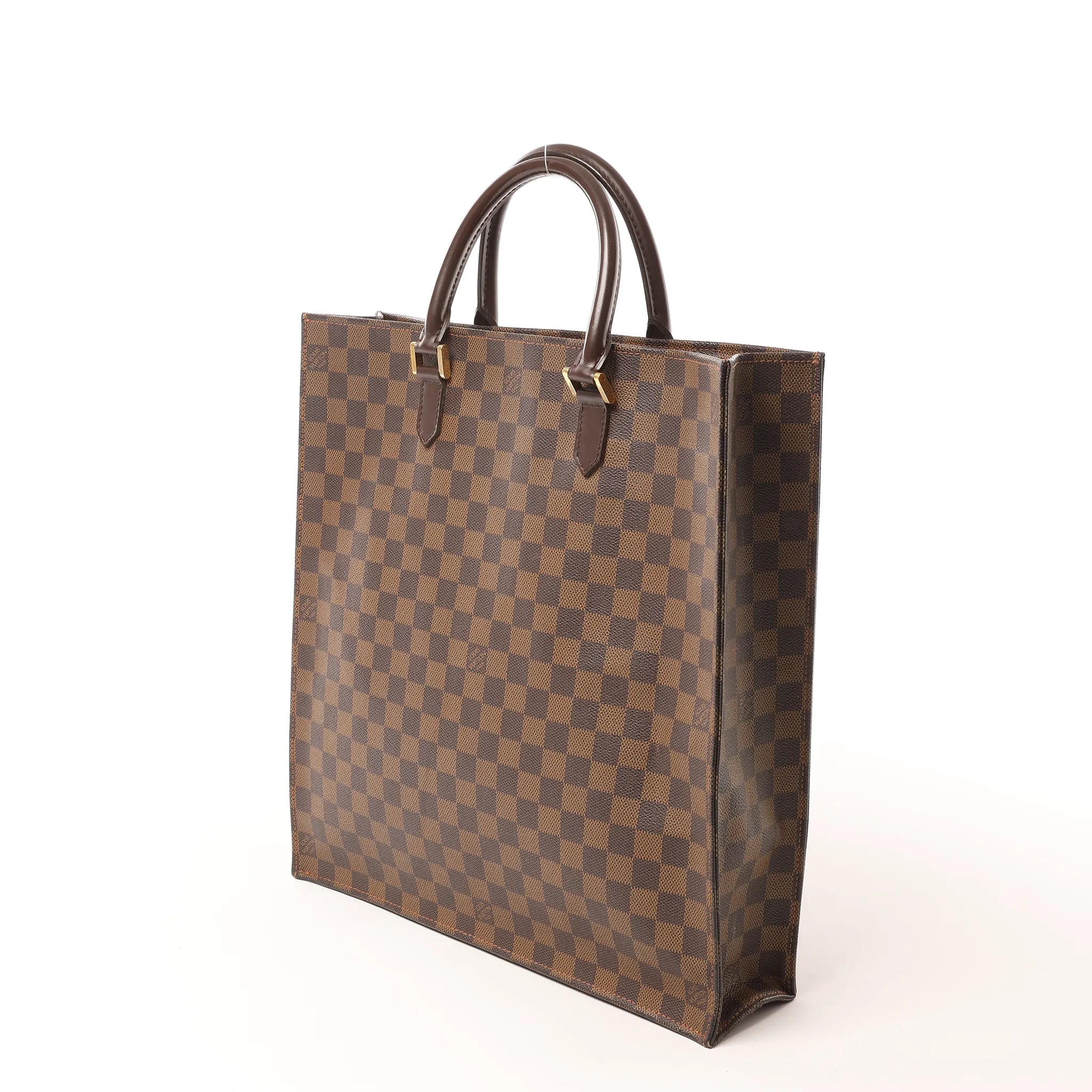 Louis Vuitton Sac Plat Damier Ebene Handbag in Brown N51140