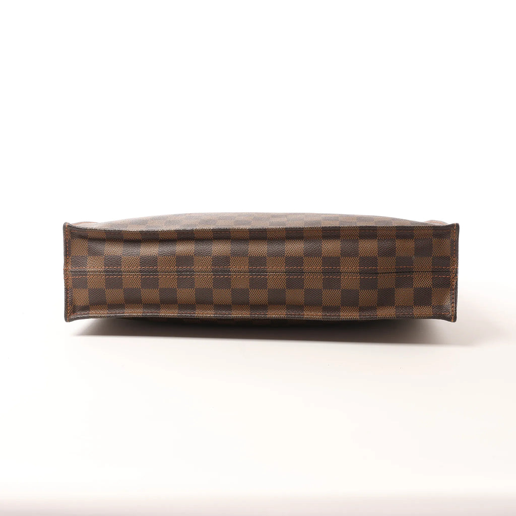 Louis Vuitton Sac Plat Damier Ebene Handbag in Brown N51140