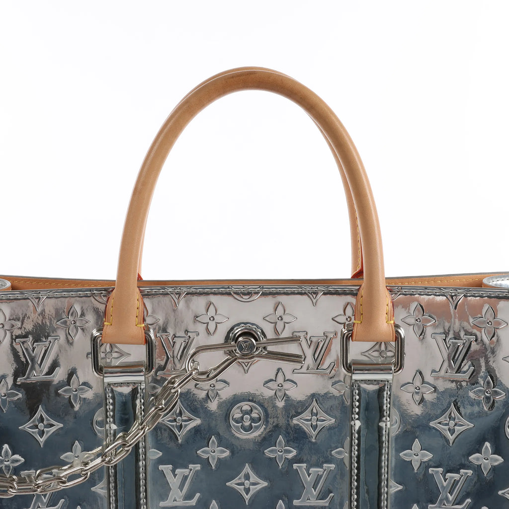 Louis Vuitton Sac Plat Limited Edition Monogram Mirror Handbag in Silver M45884