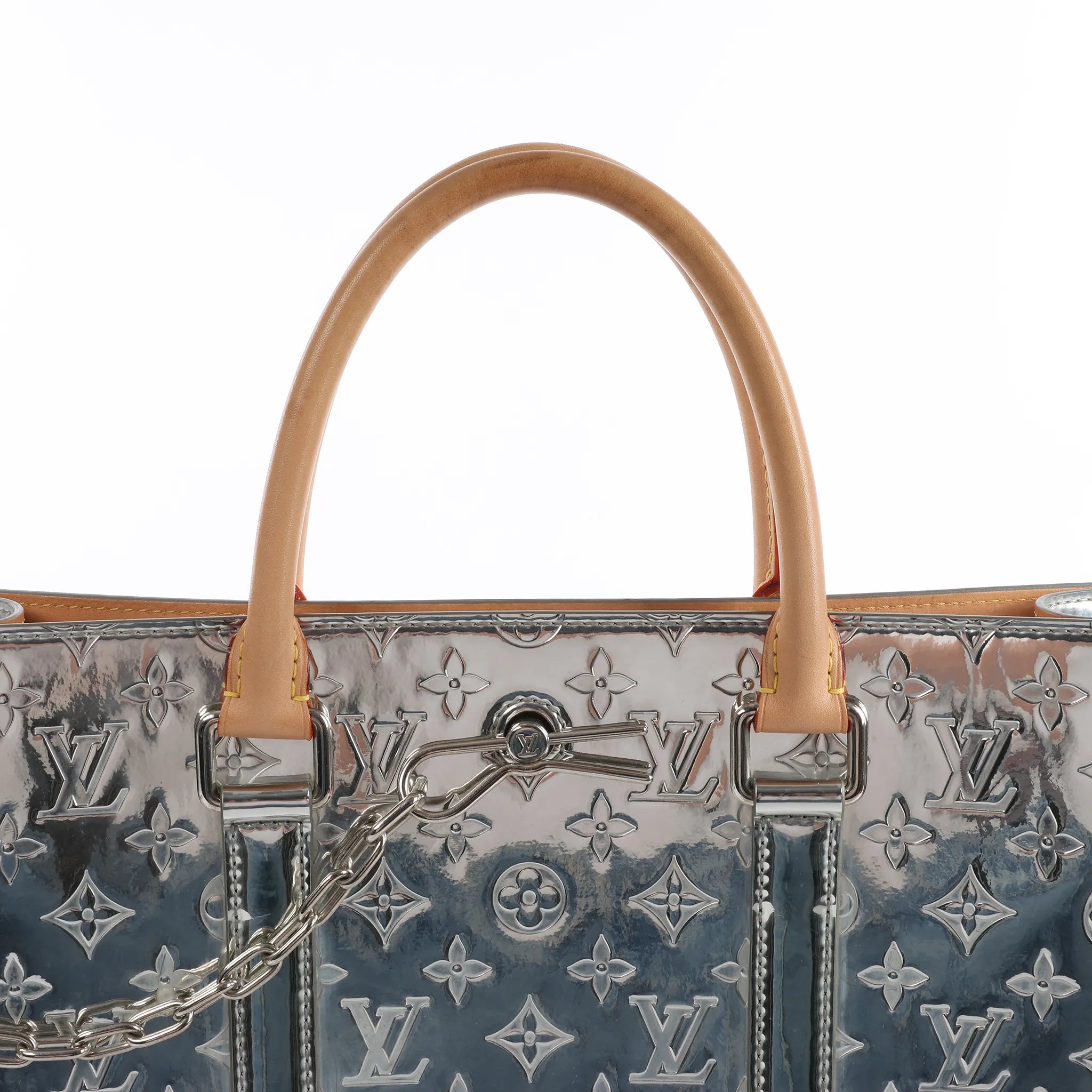 Louis Vuitton Sac Plat Limited Edition Monogram Mirror Handbag in Silver M45884