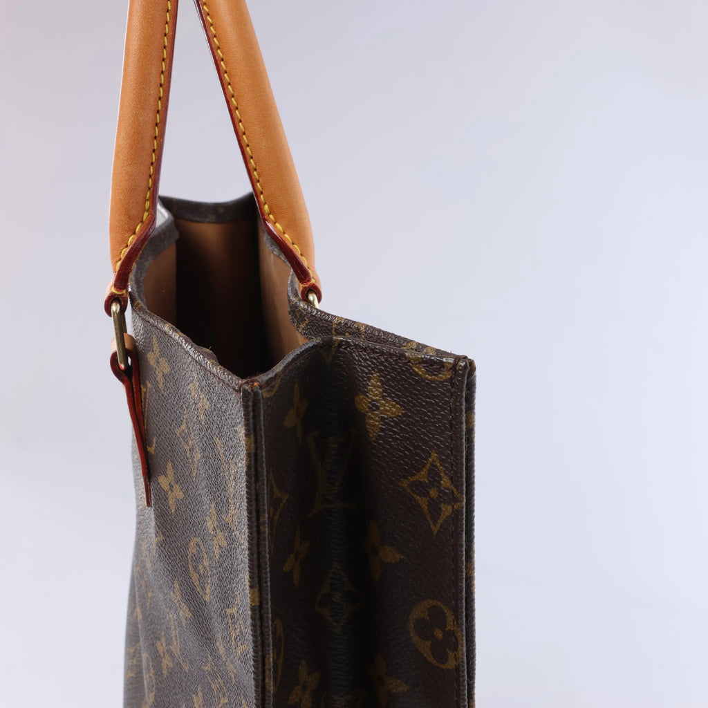 Louis Vuitton Sac Plat Monogram Canvas Handbag in Brown