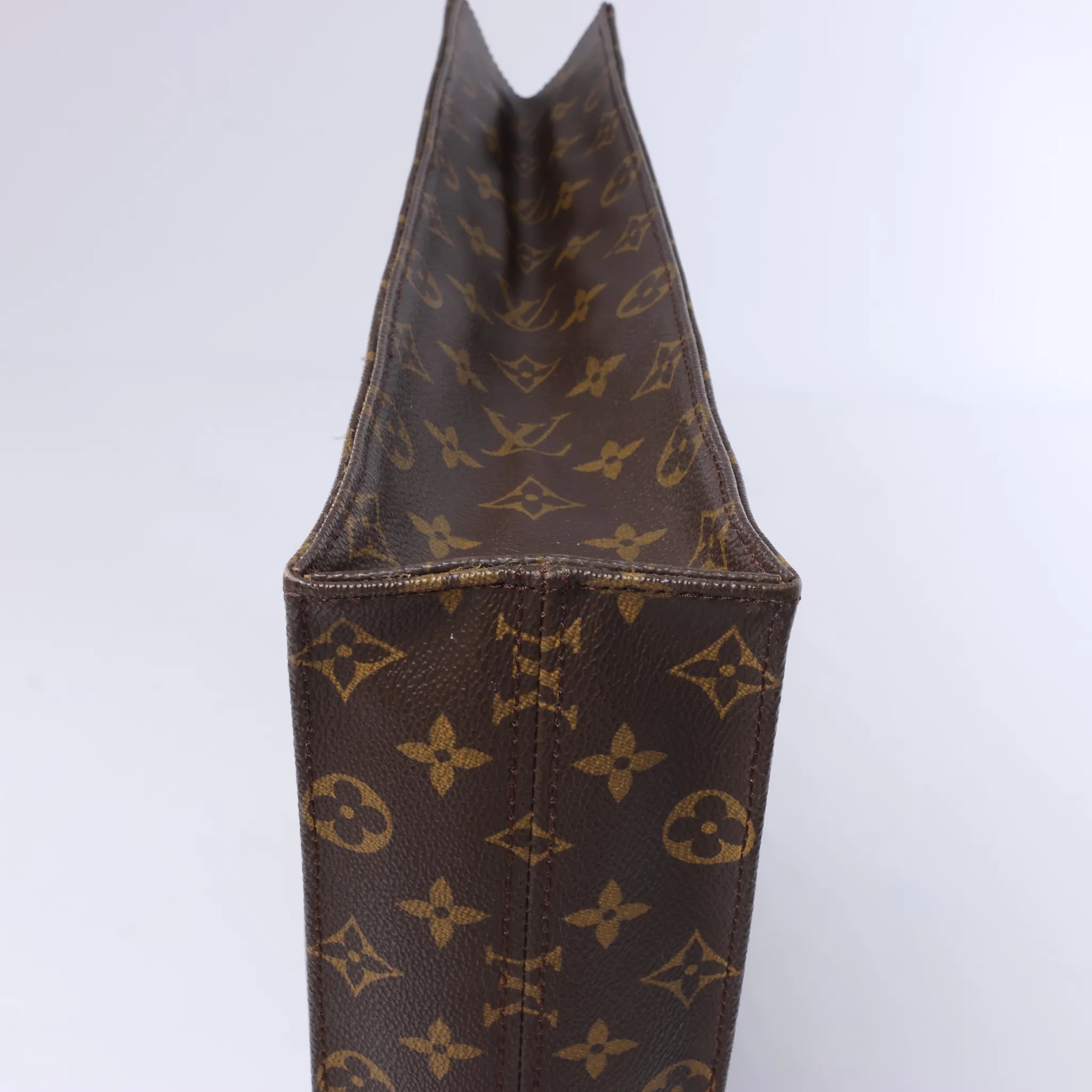 Louis Vuitton Sac Plat Monogram Canvas Handbag in Brown